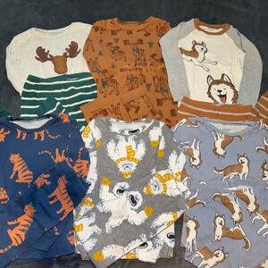 Carter's Kids Pajamas Size 5T Lot of 6 Long Sleeve & Pants Snug Fit Flame Resist